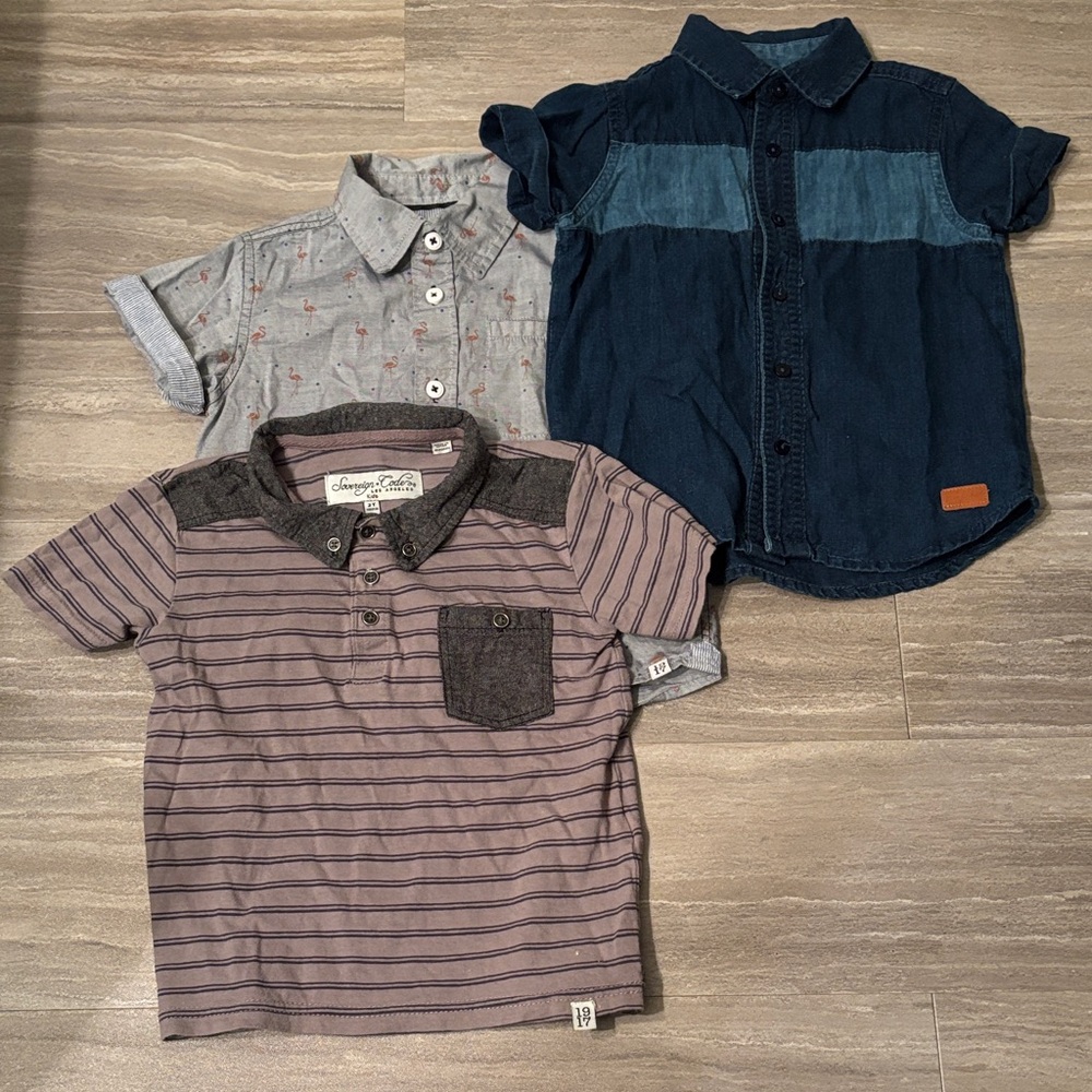 Designer Kids Short Sleeve Button Down Shirt Set -  7 For All Mankind